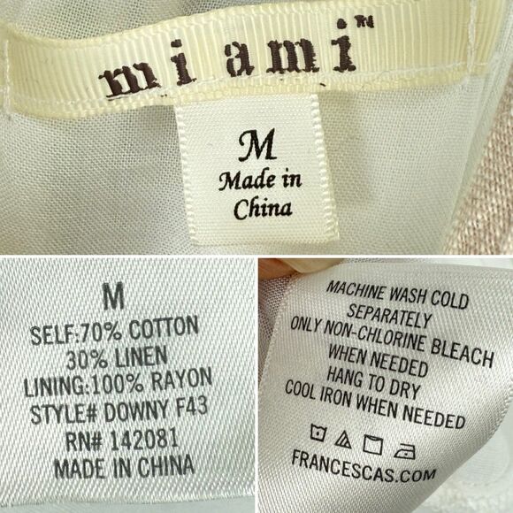 Miami Women's Striped Linen Blend Lined Keyhole Halter Dress Multicolor Size M - Picture 9 of 16